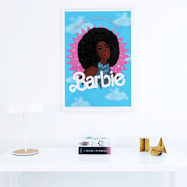 Affiche encadrée afro art black barbie