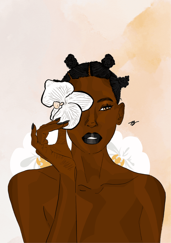 Illustration Afro Art Be my orchid 