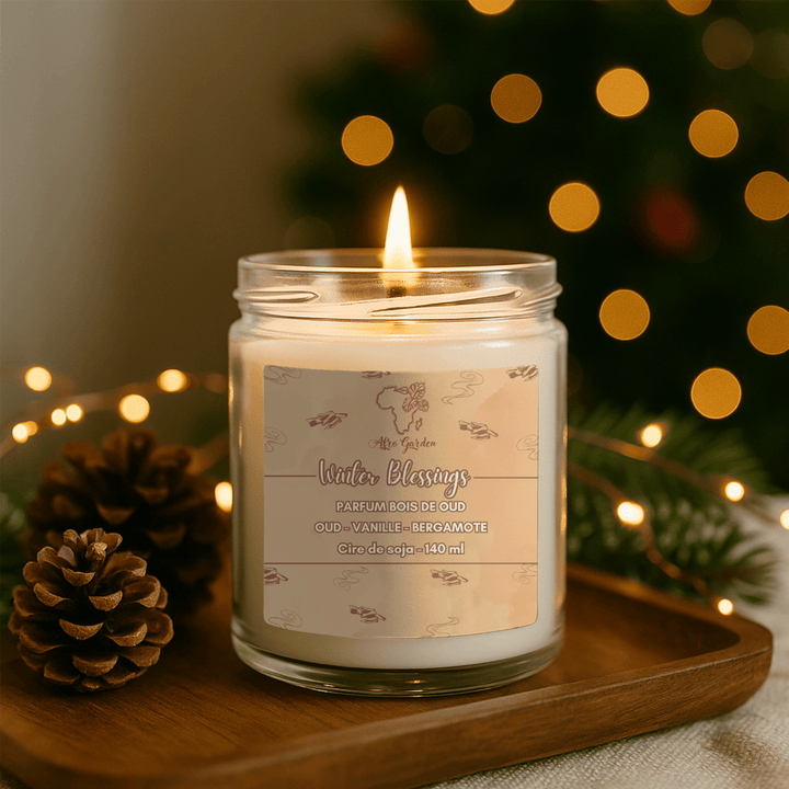 bougie parfumée cire de soja bois de oud