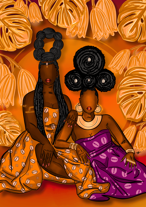 affiche afro art illustration braided grace 