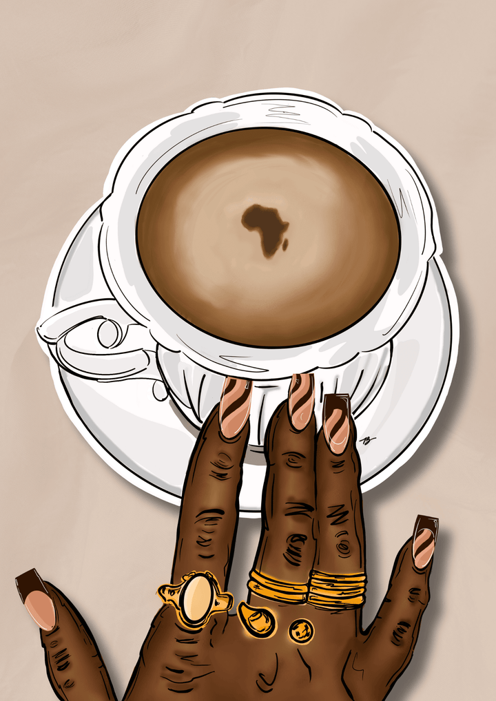 affiche art afro but first coffee