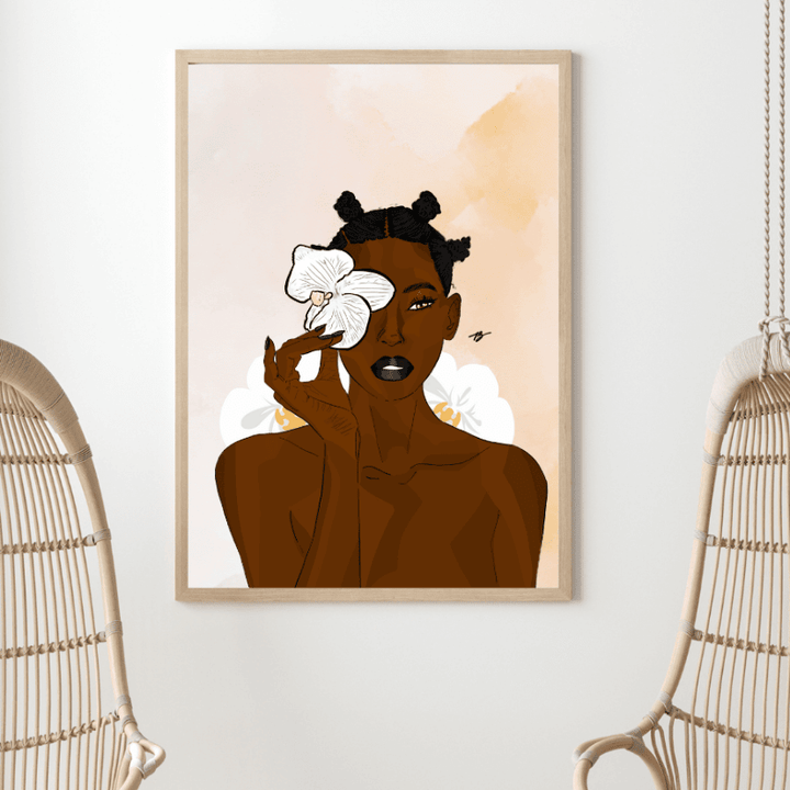 Mockup cadre afro art be my orchid