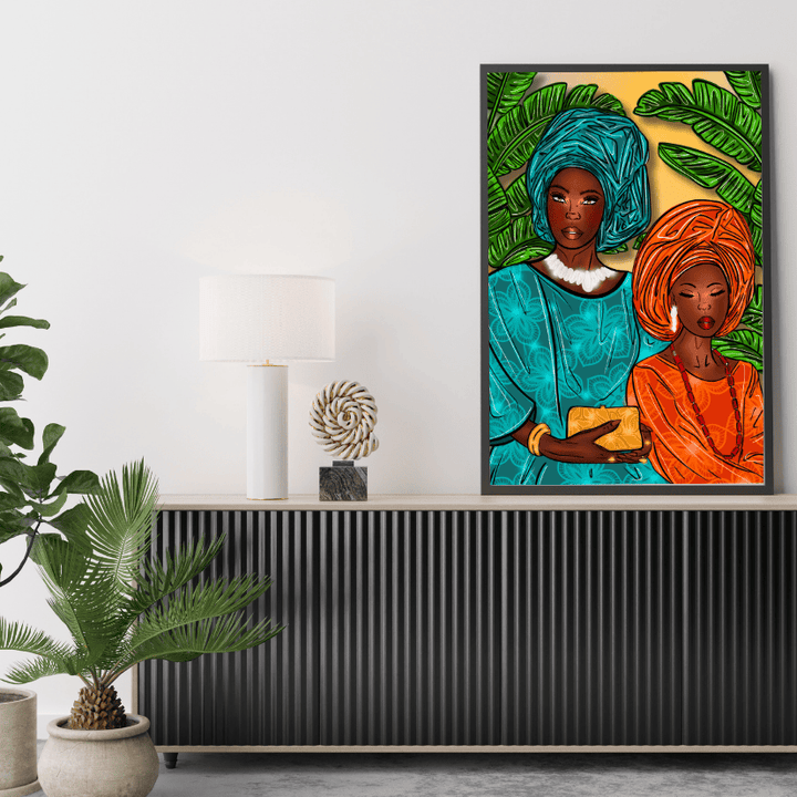 Mockup afro art illustration Reines du Lagos