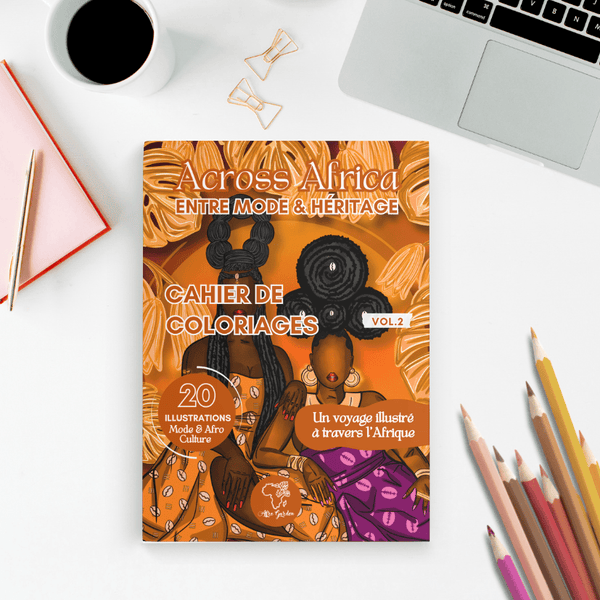 couverture cahier de coloriage across africa 