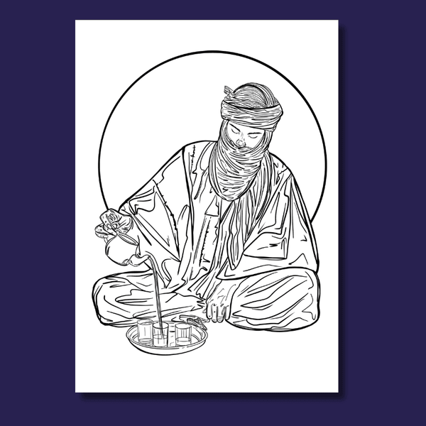 coloriage à imprimer Touareg du Sahel