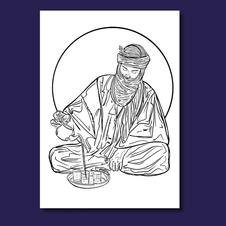 coloriage à imprimer Touareg du Sahel