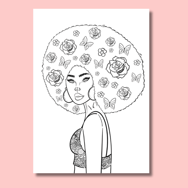coloriage afro art Afrodirose version améliorée