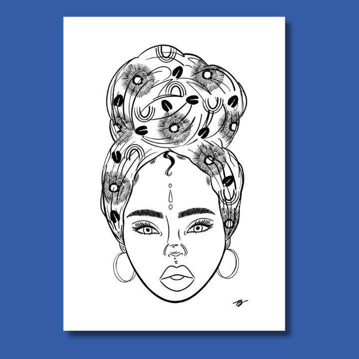 coloriage afro art turban vibes 