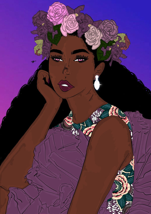 Affiche - Purple Muse - Afro Garden