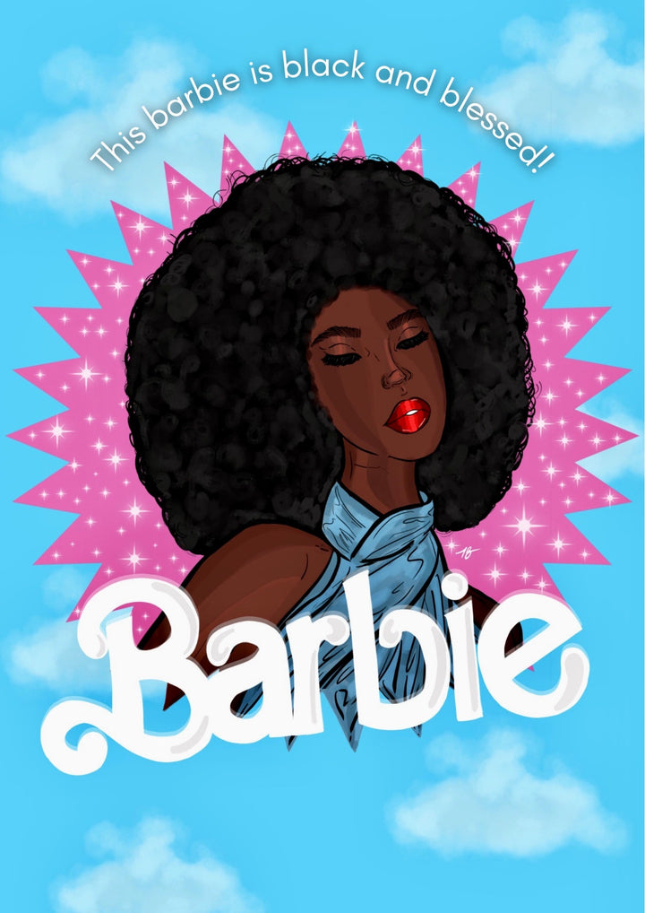Carte de vœux - Black Barbie - Afro Garden